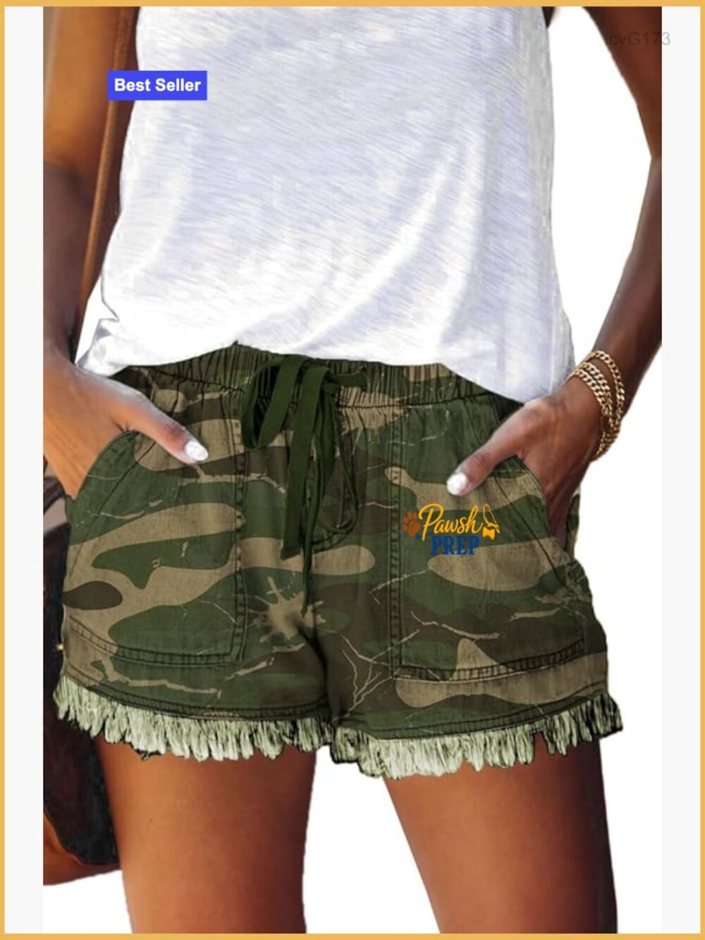 Womens Lightweight Baggy Elastic Waist Drawstring Shorts with Pockets
